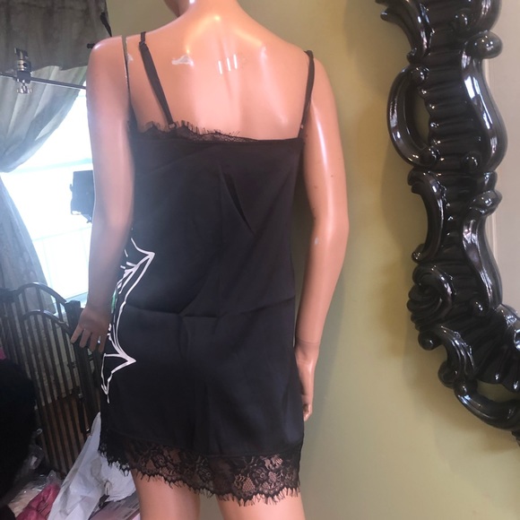 Goth gothic punk spiderweb black slip dress S nwt fantasy secrets illusion - Picture 9 of 9